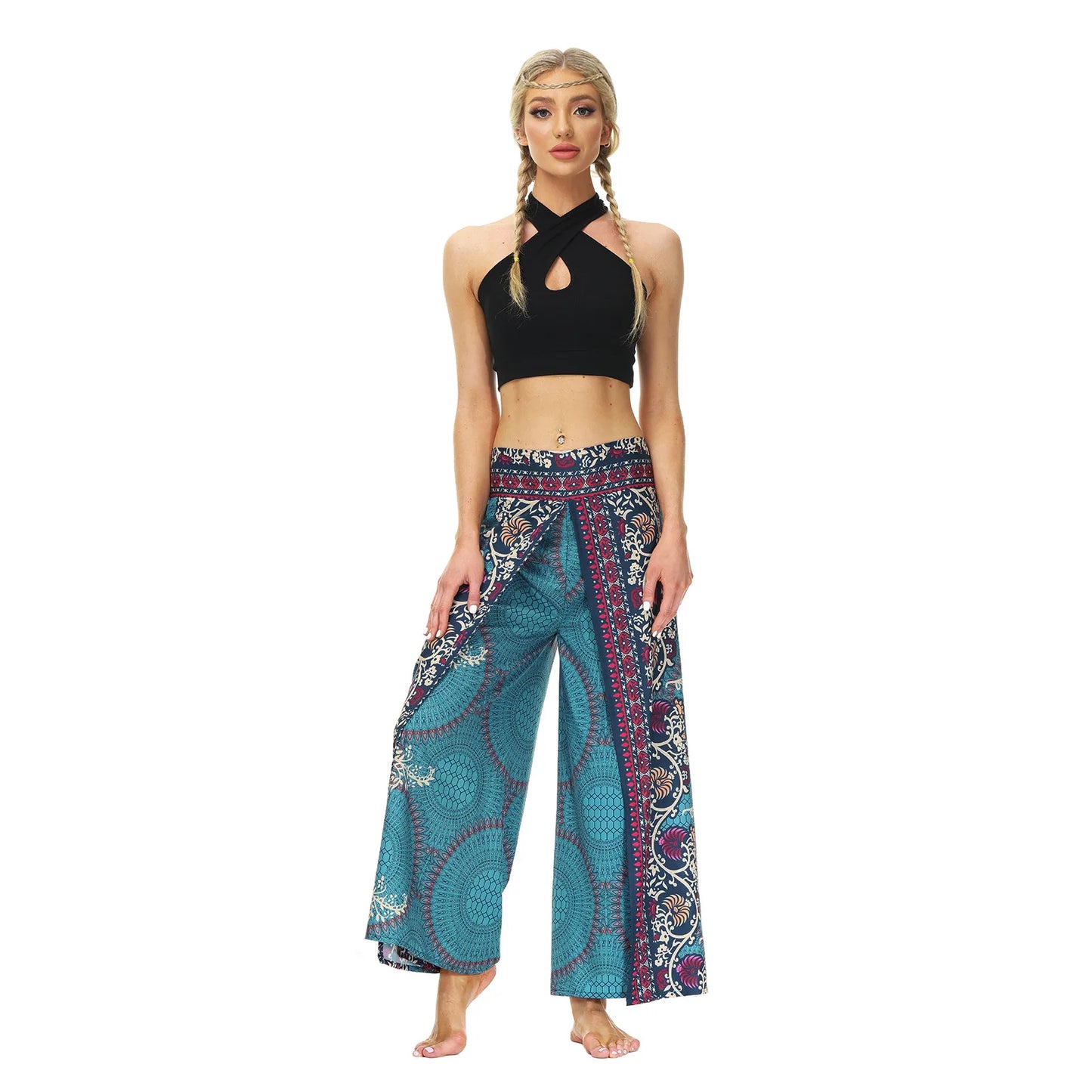 ZenFlow Weite Tanzhose – Bohemian Style für Yoga, Strand & Alltag